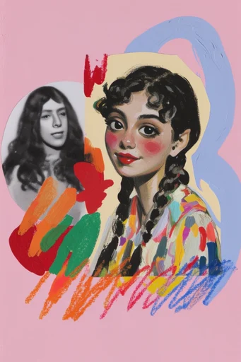 Vibrant Mixed-Media Collage style reference image — vibrant color blocking