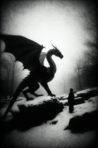 Haunting Monochrome Pictorialism style reference image — soft-focus blur