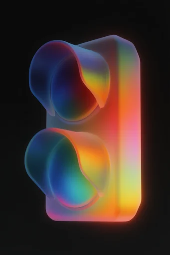 Luminous Chromatic Morphism style reference image — frosted glass texture