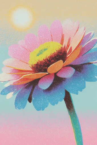 Vibrant Retro Printwork style reference image — vintage screenprint effect