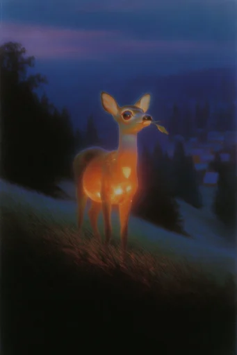 Nocturnal Amber Surrealism style reference image — surreal light trails