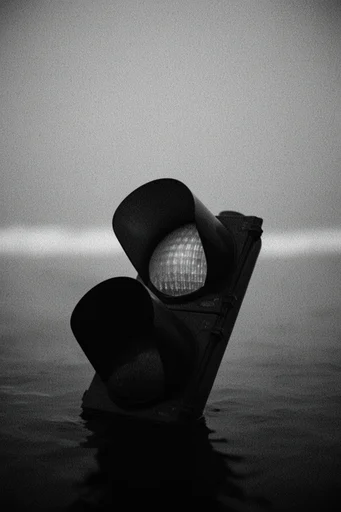 Cinematic Monochrome Minimalism style reference image — heavy film grain