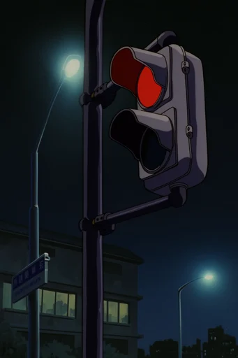 Nostalgic Nocturnal Anime style reference image — vintage VHS film grain