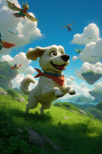 Vibrant Ghibli Fantasy style reference image — stylized adventure art