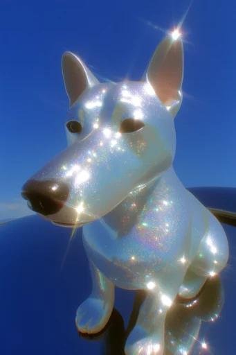 Prismatic Rhinestone Surrealism style reference image — hyper-glossy surrealism