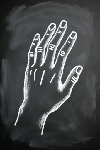 Monochrome Tactile Typography style reference image — hand-drawn aesthetic