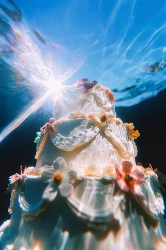 Luminous Submerged Distortion style reference image — hyper-saturated color palette
