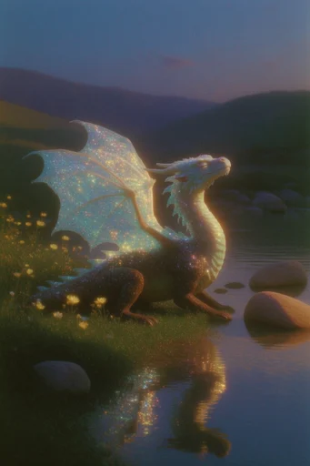 Ethereal Twilight Dreamcore style reference image — starburst lens flare