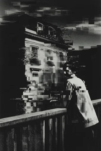 Monochrome Digital Decay style reference image — black and white photography