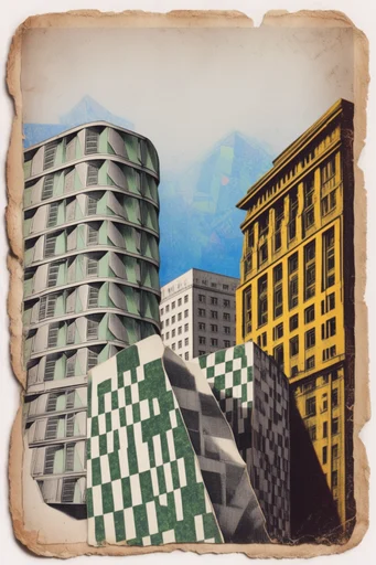 Surrealist Vintage Collage style reference image — dreamlike juxtaposition