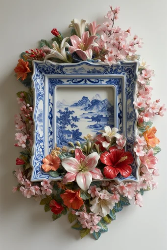 Surreal Delftware Fluidity style AI image example 2