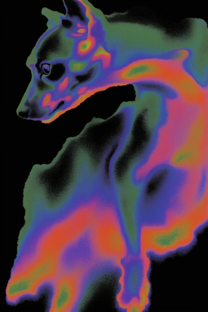 Surreal Thermal Hallucination style AI image example 3