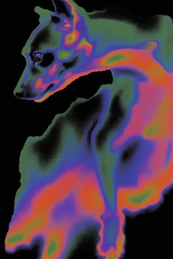 Surreal Thermal Hallucination style AI image example 3
