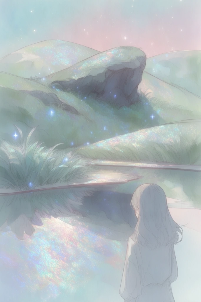 Ethereal Pastel Sketchbook style AI image example 2