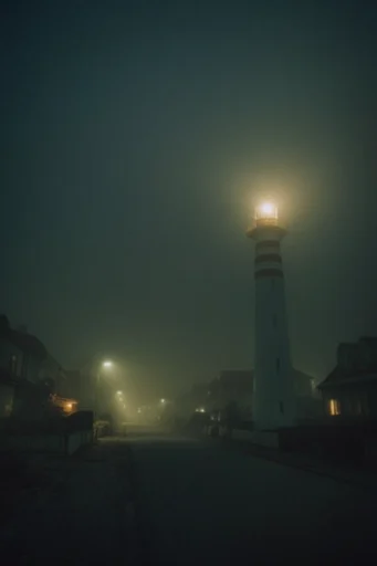 Nocturnal Cyan Noir style reference image — volumetric light haze