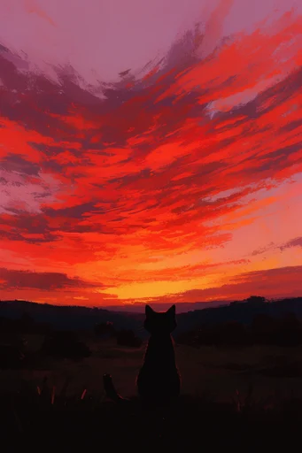 Fiery Twilight Expressionism style reference image — melancholic landscape