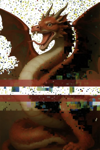 Digital Renaissance Glitch style reference image — chiaroscuro lighting