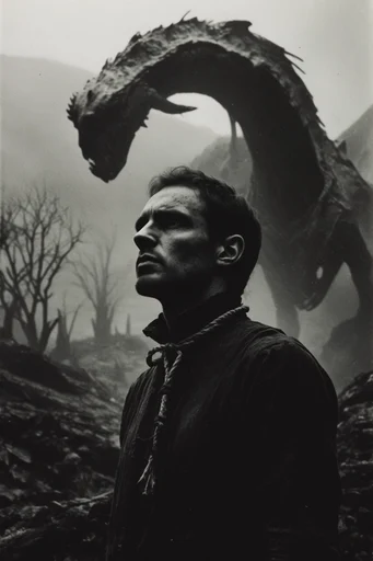 Monolithic Atmospheric Dread style reference image — high-contrast film grain