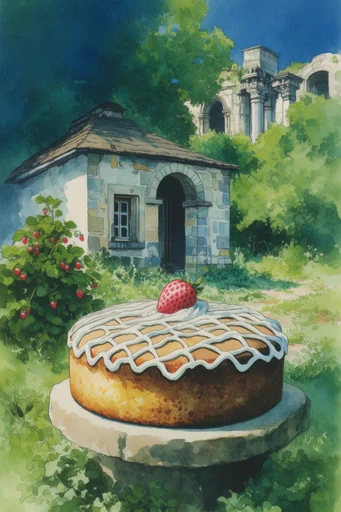 Nostalgic Pastoral Realism style reference image — detailed architectural composition
