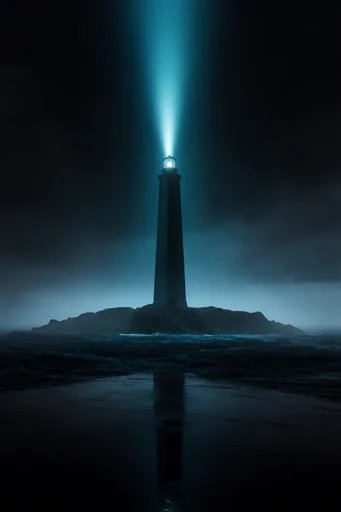 Cinematic Neon Noir style reference image — monolithic architecture