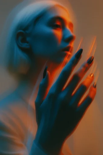 Luminous Kinetic Fluidity style reference image — ethereal light refraction