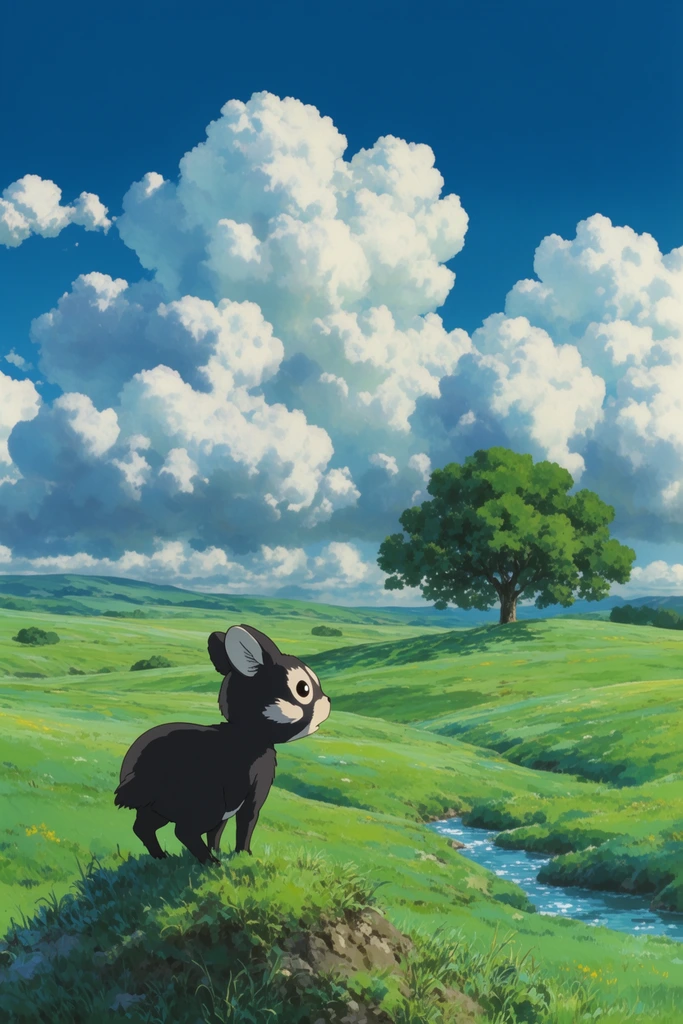 Nostalgic Ghibli Pastoral style AI image example 3