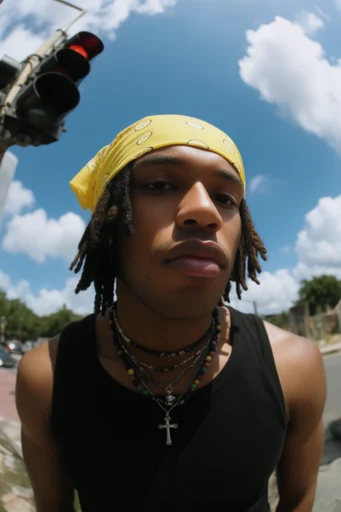 Dynamic Fisheye Streetwear style reference image — extreme low-angle perspective
