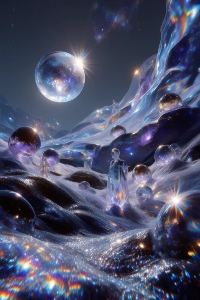 Ethereal Iridescent Futurism style AI image example 2
