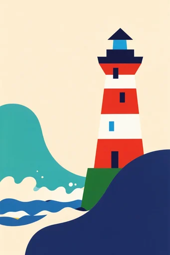 Modernist Paper Cutout style reference image — bold primary color palette