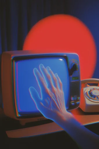 Analog CRT Glitchcore style reference image — chromatic aberration