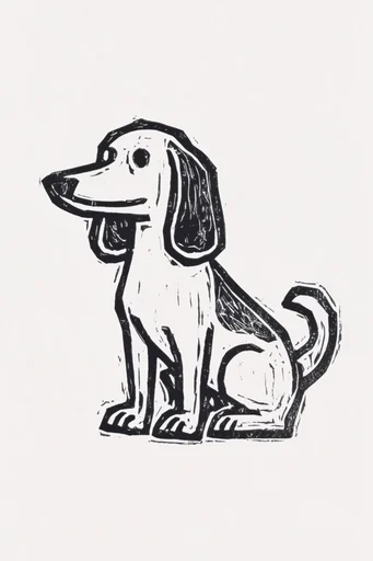 Graphic Linocut Printmaking style reference image — linocut print