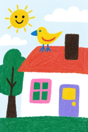 Playful Risograph Naivety style AI image example 4