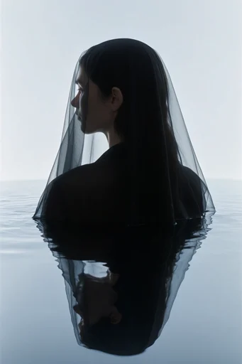 Monochromatic Sculptural Noir style reference image — minimalist editorial fashion