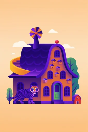 Vibrant Geometric Vectorism style reference image — minimalist graphic design