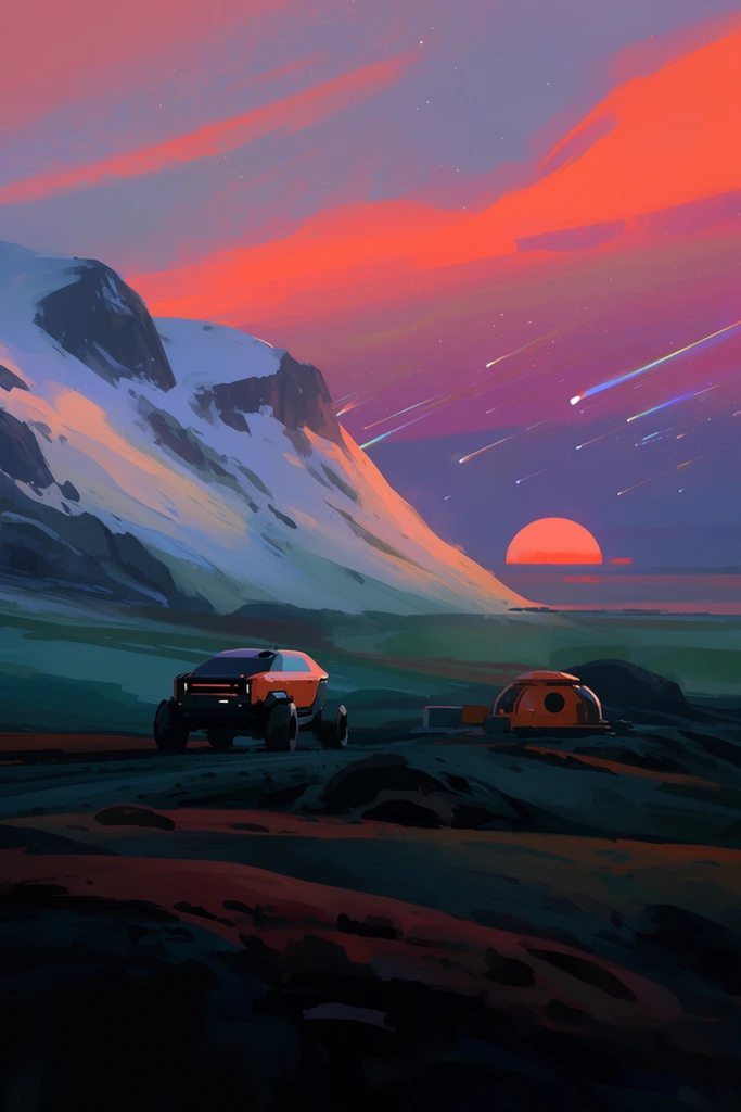 Neon Frontier Surrealism style AI image example 2