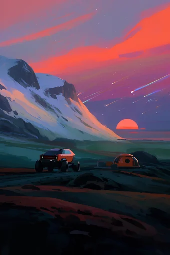 Neon Frontier Surrealism style AI image example 2