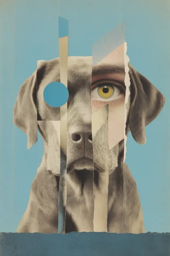 Fragmented Analog Surrealism style AI image example 3
