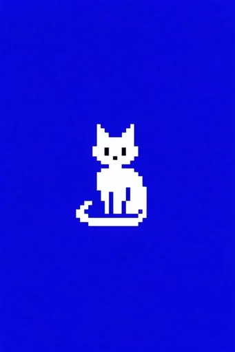 Minimalist Cobalt Pixelism style reference image — aliased edges