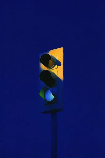 Nocturnal Ultramarine Minimalism style reference image — nocturnal liminality