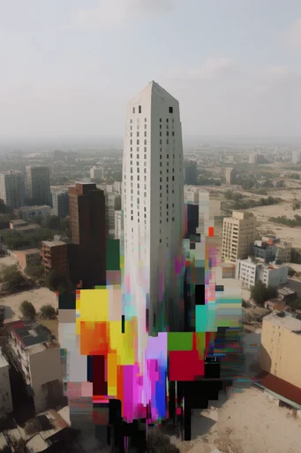 Fragmented Digital Realism style reference image — glitch art