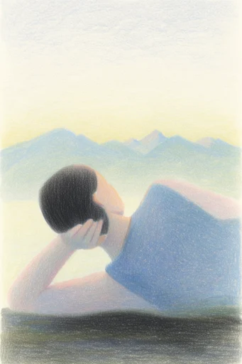Dreamy Textured Minimalism style reference image — whimsical solitude
