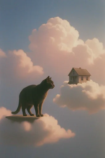 Nostalgic Surreal Solitude style reference image — solitary existential compositions