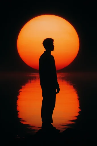Crimson Solar Noir moodboard — generate AI images in this style