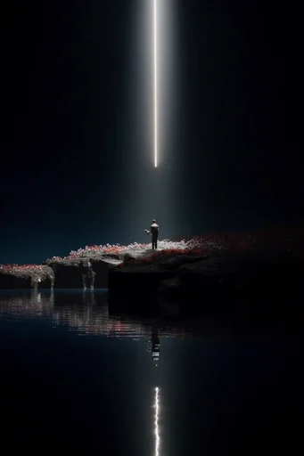 Minimalist Abyssal Neon style reference image — high-contrast atmosphere