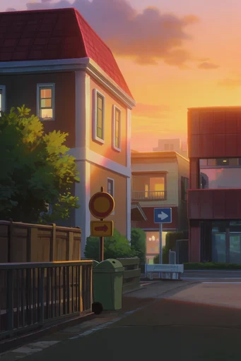 Nostalgic Golden Anime style reference image — cinematic anime background