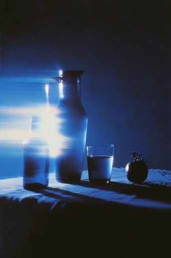 Ethereal Nocturnal Luminescence style reference image — cobalt and cyan palette