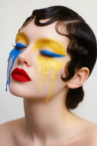 Clinical Avant-Garde Pop style reference image — extreme close-up