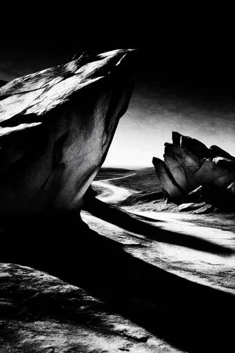Visceral Monochromatic Noir style reference image — chiaroscuro lighting