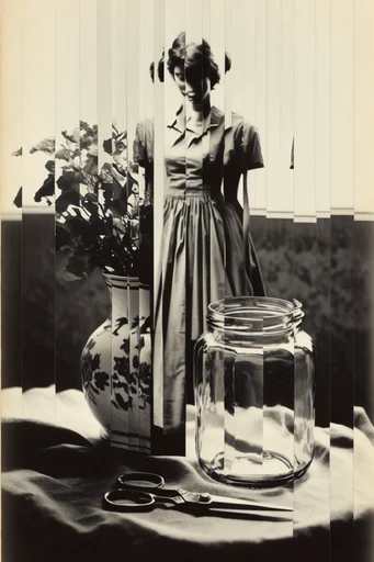 Fragmented Monochrome Surrealism style reference image — monochrome photography