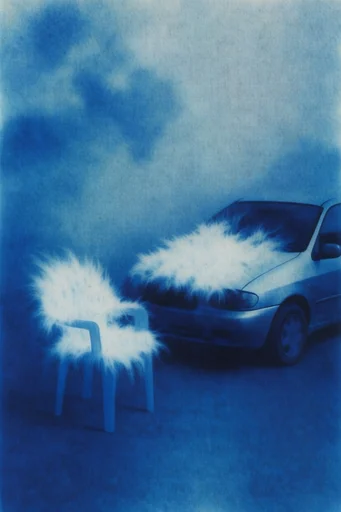 Spectral Cyanotype Surrealism style reference image — ethereal motion blur